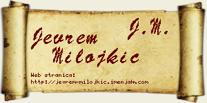 Jevrem Milojkić vizit kartica